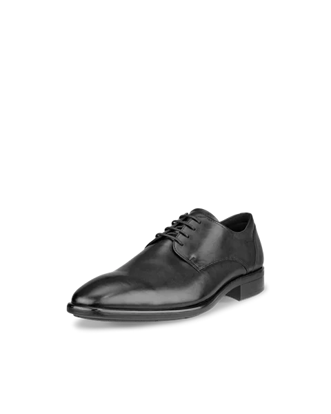 Men s ECCO Citytray Leather Derby Shoe Black