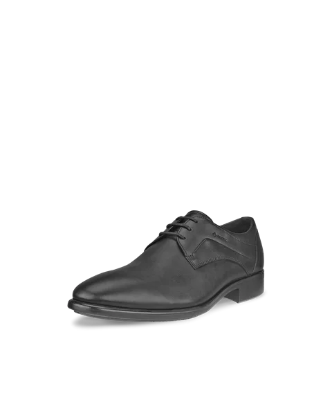 Men s ECCO Citytray Leather Gore Tex Derby Shoe Black