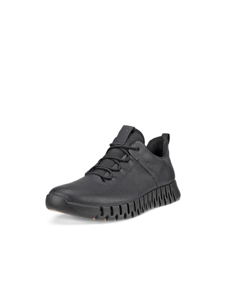 Men s ECCO Gruuv Leather Gore Tex Trainer Black