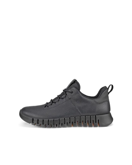 Men s ECCO Gruuv Leather Gore Tex Trainer Black