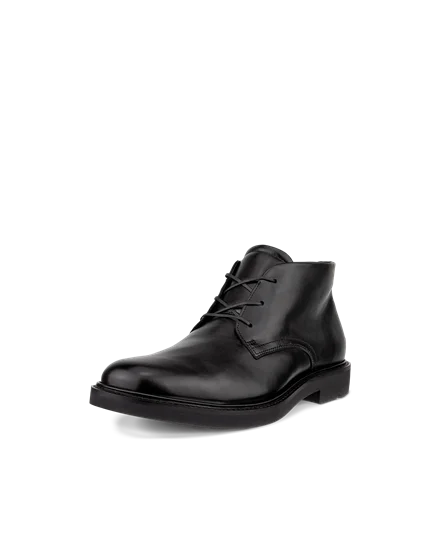 Men s ECCO Metropole London Leather Chukka Boot Black