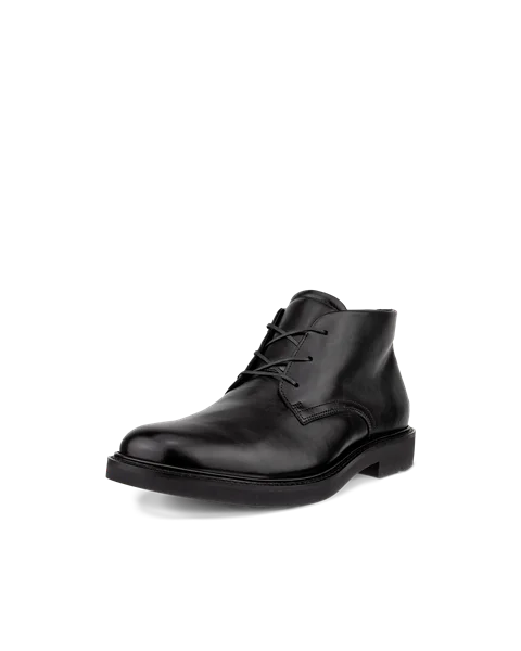 Men s ECCO Metropole London Leather Chukka Boot Black