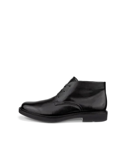 Men s ECCO Metropole London Leather Chukka Boot Black
