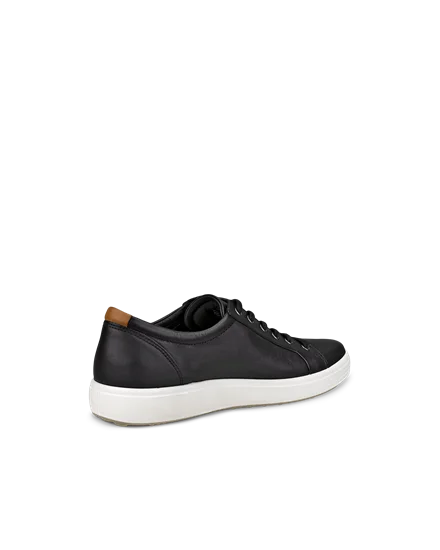 Men s ECCO Soft 7 Leather Trainer Black