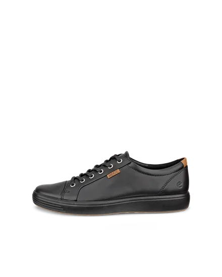 Men s ECCO Soft 7 Leather Trainer Black