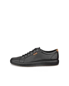Men s ECCO Soft 7 Leather Trainer Black