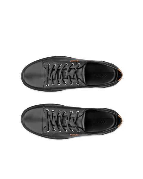 Men s ECCO Soft 7 Leather Trainer Black