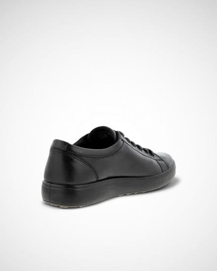 Men s ECCO Soft 7 Leather Trainer Black