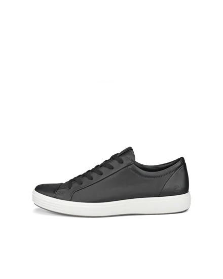 Men s ECCO Soft 7 Leather Trainer Black M