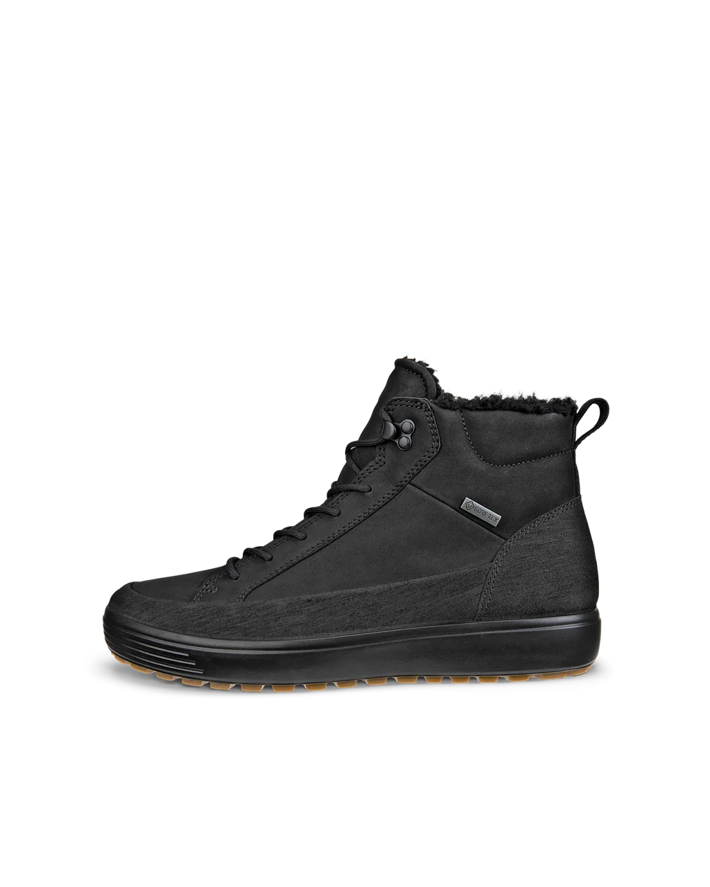 Men s ECCO Soft 7 Tred Leather Gore Tex Mid Cut Boot Black