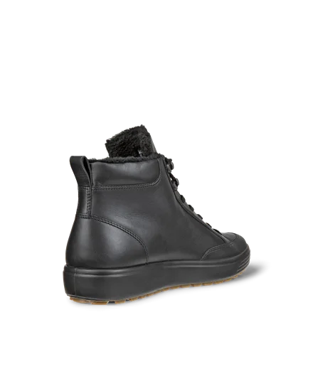 Men s ECCO Soft 7 Tred Leather Gore Tex Mid Cut Boot Black