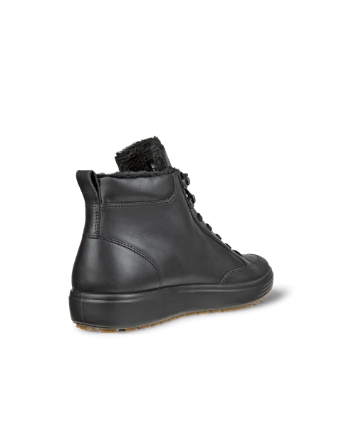 Men s ECCO Soft 7 Tred Leather Gore Tex Mid Cut Boot Black