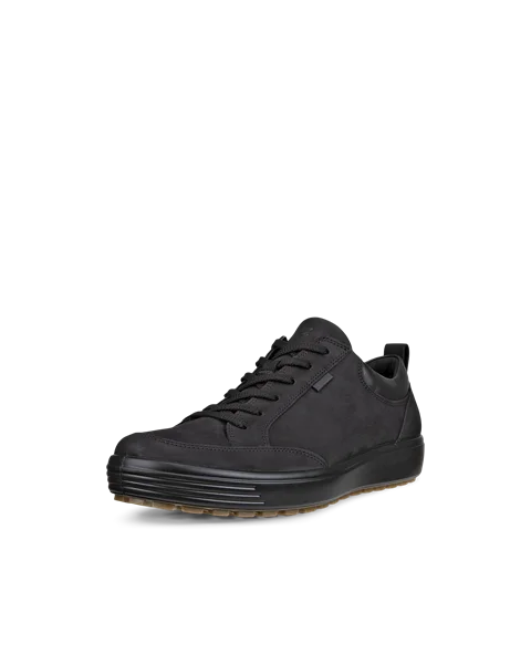 Men s ECCO Soft 7 Tred Nubuck Waterproof Shoe Black