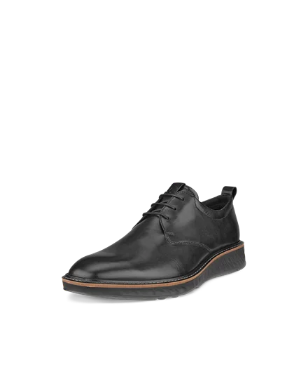 Men s ECCO ST.1 Hybrid Leather Derby Shoe Black