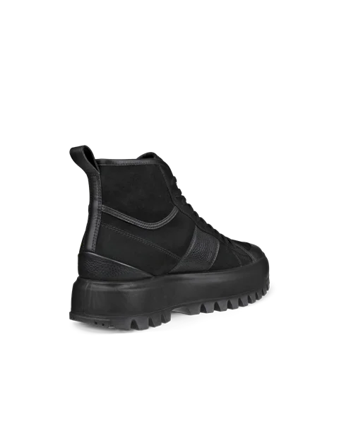 Men s ECCO Street Ace Rugged Nubuck Gore Tex High Top Trainer Black