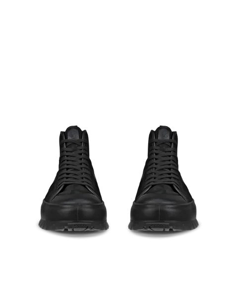 Men s ECCO Street Ace Rugged Nubuck Gore Tex High Top Trainer Black