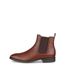 Men s ECCO Staker Leather Moc Toe Boot Black