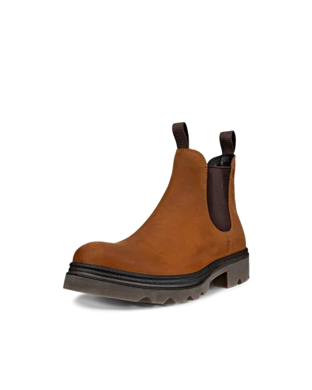 Men s ECCO Grainer Nubuck Chelsea Boot Brown