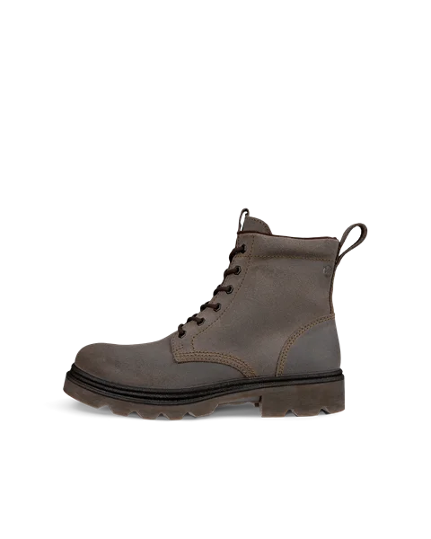 Men s ECCO Grainer Suede Waterproof Lace Up Boot Brown