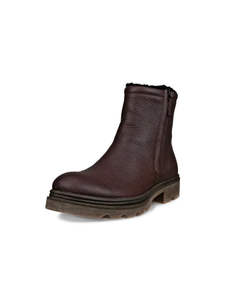 Men s ECCO Grainer Leather Waterproof Boot Brown