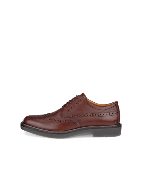 Men s ECCO Metropole London Leather Brogue Shoe Brown