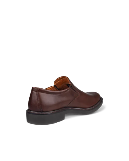 Men s ECCO Metropole London Leather Slip On Dress Shoe Brown