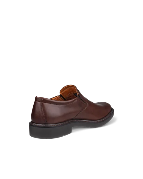 Men s ECCO Metropole London Leather Slip On Dress Shoe Brown
