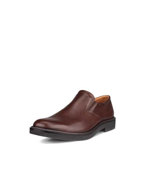 Men s ECCO Metropole London Leather Slip On Dress Shoe Brown
