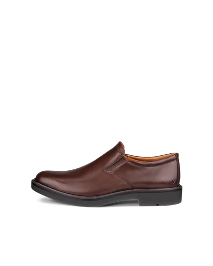 Men s ECCO Metropole London Leather Slip On Dress Shoe Brown