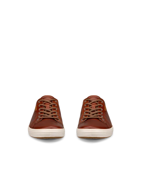 Men s ECCO Soft 7 Leather Trainer Brown