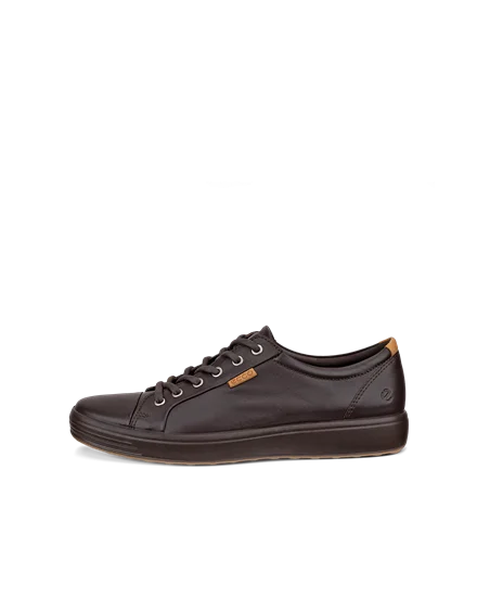 Men s ECCO Soft 7 Leather Trainer Brown