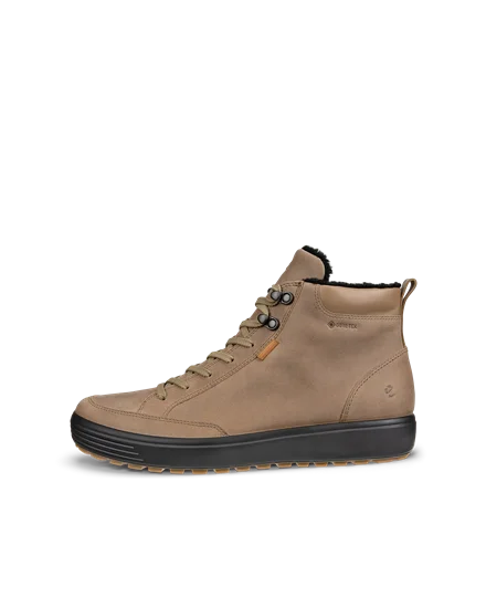 Men s ECCO Soft 7 Tred Nubuck Gore Tex Mid Cut Boot Brown