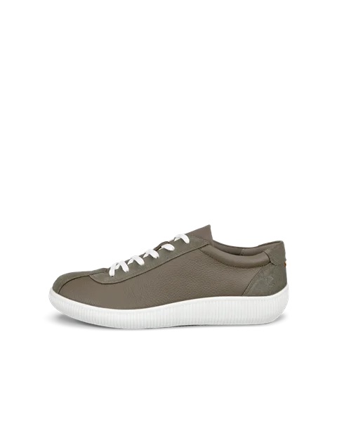 Men s ECCO Soft Zero Leather Trainer Brown