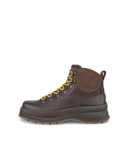 Men s ECCO Track 30 Leather Waterproof Lace Up Boot Brown