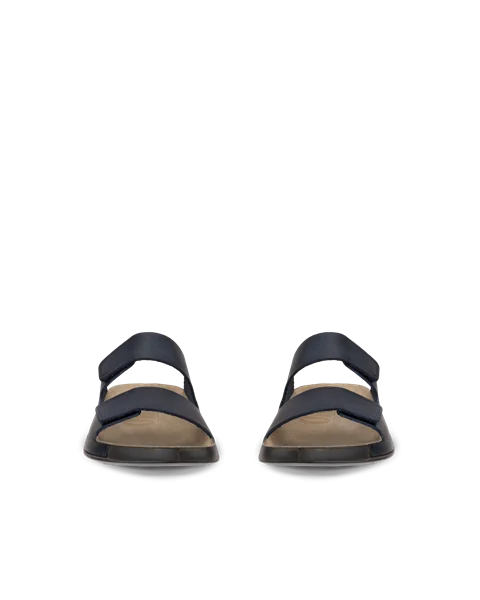 Men s ECCO Cozmo Nubuck Two Strap Sandal Blue