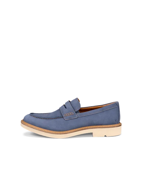 Men s ECCO Metropole London Nubuck Moc Toe Shoe Blue