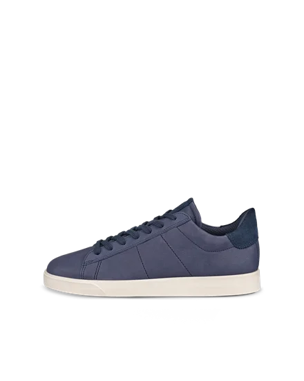 Men s ECCO Street Lite Leather Trainer Blue