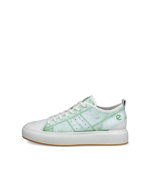 Men s ECCO Street Ace Leather Trainer Green