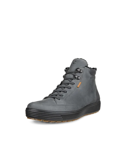 Men s ECCO Soft 7 Tred Nubuck Gore Tex Mid Cut Boot Grey