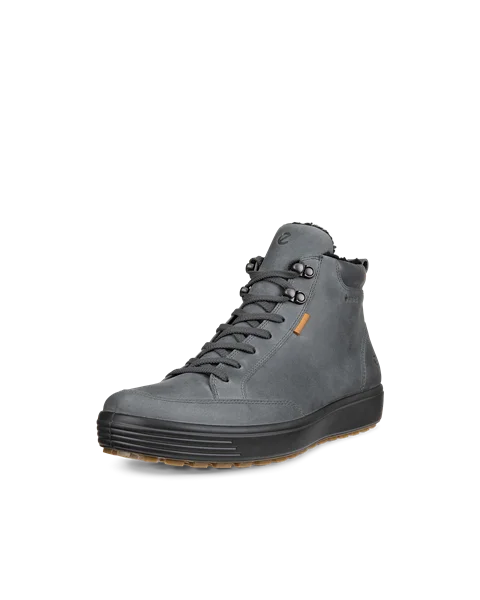 Men s ECCO Soft 7 Tred Nubuck Gore Tex Mid Cut Boot Grey
