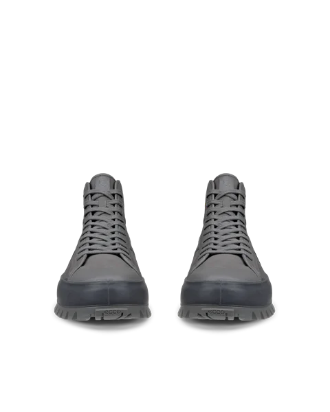 Men s ECCO Street Ace Rugged Nubuck Gore Tex High Top Trainer Grey