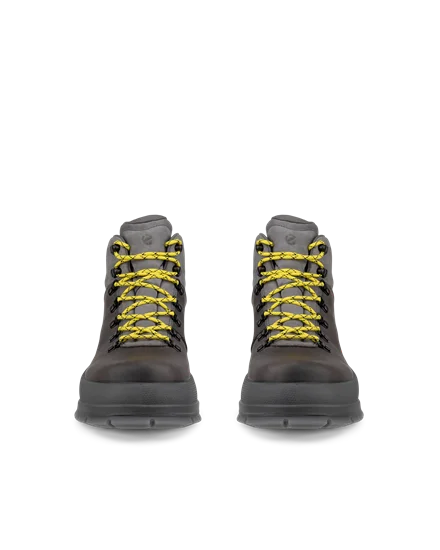 Men s ECCO Track 30 Leather Waterproof Lace Up Boot Grey