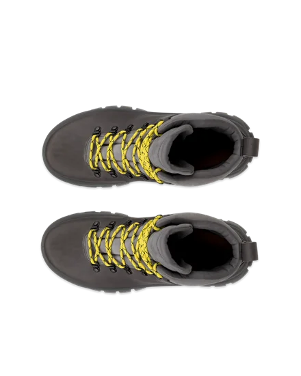 Men s ECCO Track 30 Leather Waterproof Lace Up Boot Grey