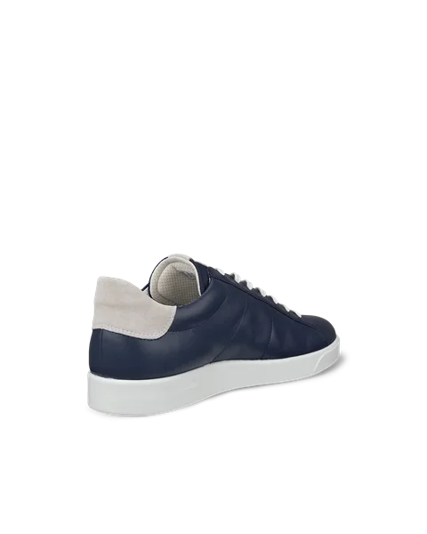 Men s ECCO Street Lite Leather Trainer Navy