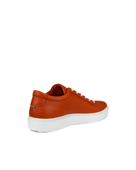 Men s ECCO Soft 60 Leather Trainer Orange