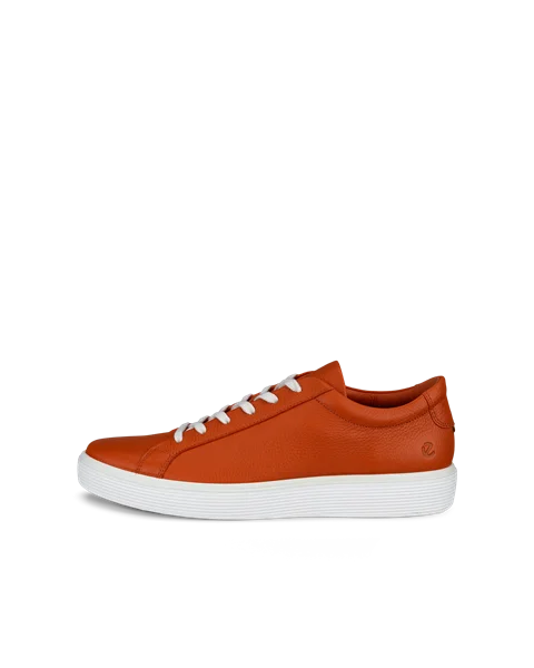 Men s ECCO Soft 60 Leather Trainer Orange
