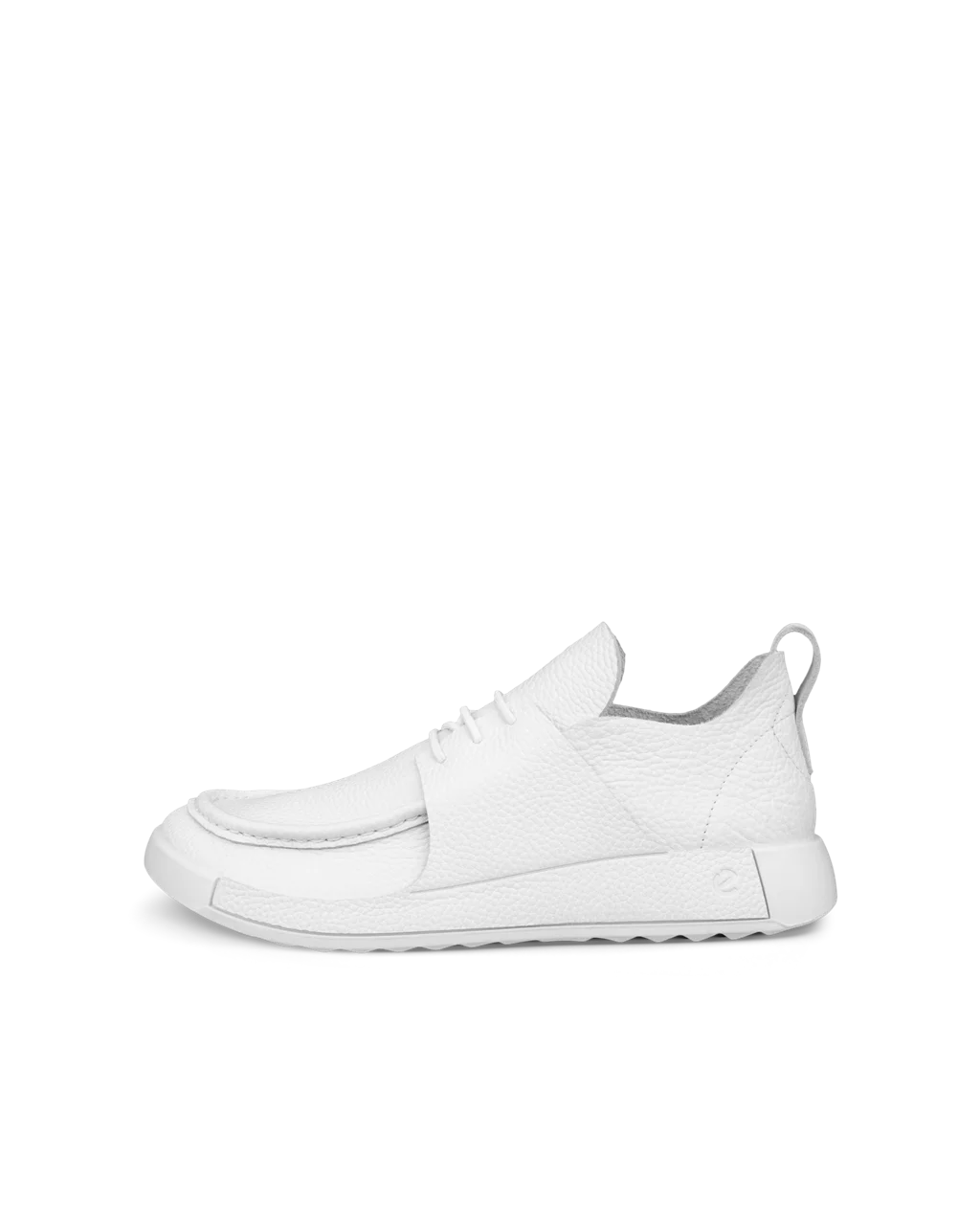 Men s ECCO Cozmo Leather Moc Toe Shoe White