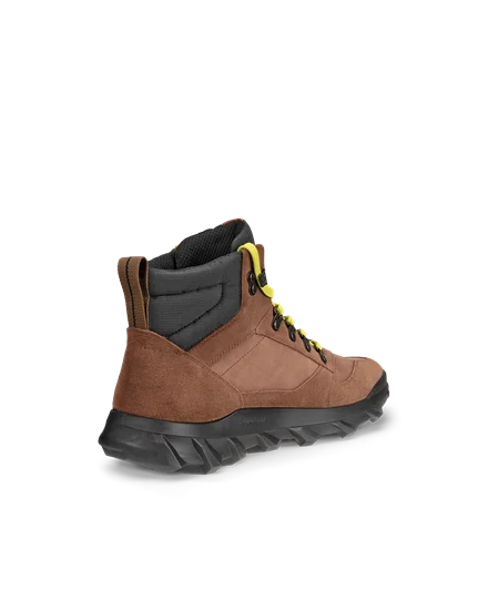 Men s ECCO Mx Suede Mid Cut Waterproof Outdoor Boot Brown