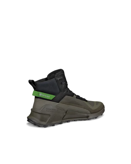Men s ECCO Biom 2.1 X Mountain Textile Gore Tex High Top Hiking Trainer Green