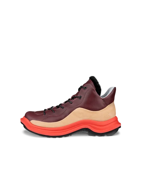 Women s ECCO Offroad Leather Lace Up Boot Red